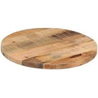 Berkfield Home Table Top 50x3.8 cm Round Solid Wood Rough Mango in Brown