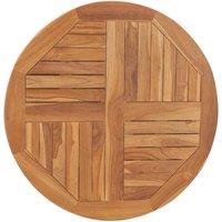 Berkfield Home Table Top Solid Teak Wood Round 2.5 cm 80 cm in Brown