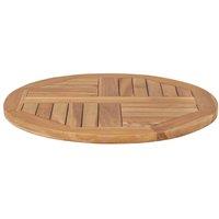 Berkfield Home Table Top Solid Teak Wood Round 2.5 cm 60 cm in Brown