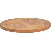 Berkfield Home Table Top Solid Teak Wood Round 2.5 cm 40 cm in Brown