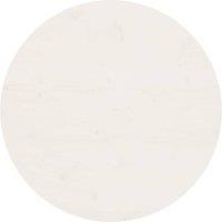 Berkfield Home Table Top Round White 70x3 cm Solid Wood Pine | Size: 70x3 cm
