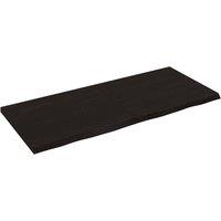 Berkfield Home Table Top Dark Grey 140x60x(2-4) cm Treated Solid Wood Oak