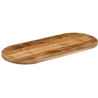 Berkfield Home Table Top 90x40x3.8 cm Oval Solid Wood Rough Mango in Brown