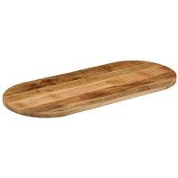 Berkfield Home Table Top 110x40x3.8 cm Oval Solid Wood Rough Mango in Brown