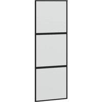 Berkfield Home Sliding Door Black 76x205 cm Tempered Glass & Aluminium