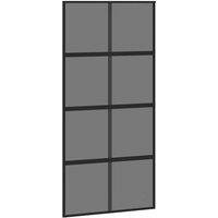 Berkfield Home Sliding Door Black 102.5x205 cm Tempered Glass & Aluminium