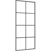 Berkfield Home Sliding Door Aluminium & ESG Glass 90x205 cm Black