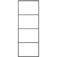 Berkfield Home Sliding Door Aluminium & ESG Glass 76x205 cm Black