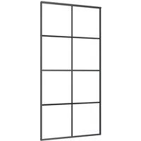 Berkfield Home Sliding Door Aluminium & ESG Glass 102.5x205 cm Black
