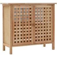 Berkfield Home Sink Cabinet with Mirror Solid Walnut Wood in Brown