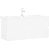 Berkfield Home Sink Cabinet with Built-in Basin White Engineered Wood