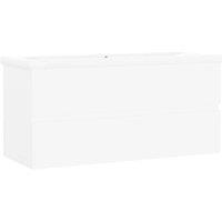 Berkfield Home Sink Cabinet with Built-in Basin White Engineered Wood