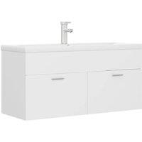 Berkfield Home Sink Cabinet with Built-in Basin White Engineered Wood