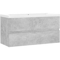 Berkfield Home Sink Cabinet with Built-in Basin Concrete Grey Engineered Wood