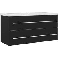 Berkfield Home Sink Cabinet with Built-in Basin Black Engineered Wood