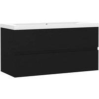 Berkfield Home Sink Cabinet with Built-in Basin Black Engineered Wood