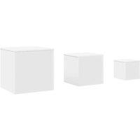 Berkfield Home Side Tables 3 pcs White Engineered Wood