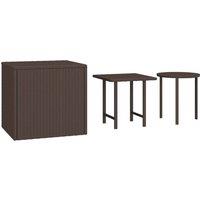 Berkfield Home Side Tables 3 pcs Brown Poly Rattan