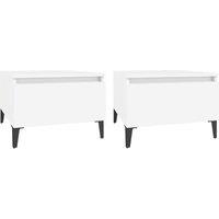 Berkfield Home Side Tables 2 pcs White 50x46x35 cm Engineered Wood | Size: 50 x 46 x 35 cm