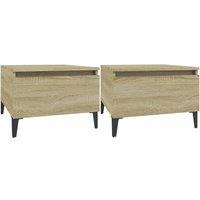 Berkfield Home Side Tables 2 pcs Sonoma Oak 50x46x35 cm Engineered Wood in Brown | Size: 50 x 46 x 35 cm