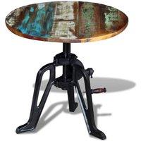 Berkfield Home Side Table Solid Reclaimed Wood Cast Iron 60x(42-63) cm