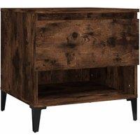 Berkfield Home Side Table Smoked Oak 50x46x50 cm Engineered Wood in Brown | Size: 50 x 46 x 50 cm