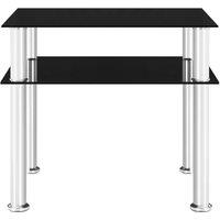Berkfield Home Side Table Black 45x50x45 cm Tempered Glass | Size: 45 x 50 x 45 cm