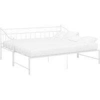 Berkfield Home Pull-out Sofa Bed Frame White Metal 90x200 cm