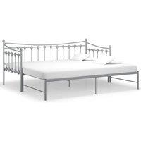 Berkfield Home Pull-out Sofa Bed Frame Grey Metal 90x200 cm