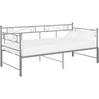 Berkfield Home Pull-out Sofa Bed Frame Grey Metal 90x200 cm