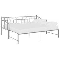 Berkfield Home Pull-out Sofa Bed Frame Grey Metal 90x200 cm