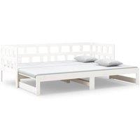 Berkfield Home Pull-out Day Bed White Solid Wood Pine 2x(90x200) cm