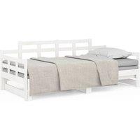 Berkfield Home Pull-out Day Bed White Solid Wood Pine 2x(90x200) cm
