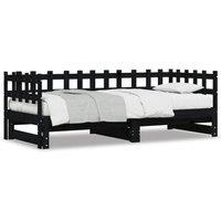 Berkfield Home Pull-out Day Bed Black 2x(90x190) cm Solid Wood Pine