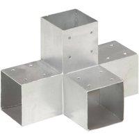 Berkfield Home Post Connectors 4 pcs X Shape Galvanised Metal 91x91 mm in Silver
