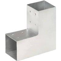 Berkfield Home Post Connectors 4 pcs L Shape Galvanised Metal 81x81 mm in Silver