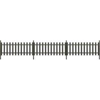 Berkfield Home Picket Fence with Posts 3 pcs WPC 614x80 cm in Grey