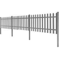 Berkfield Home Picket Fence with Posts 3 pcs WPC 600x60 cm in Grey