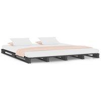 Berkfield Home Pallet Bed Grey 120x200 cm Solid Wood Pine | Size: Small Double