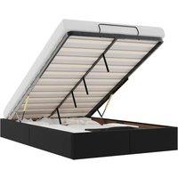 Berkfield Home Ottoman Bed Frame without Mattress Black Double Faux Leather