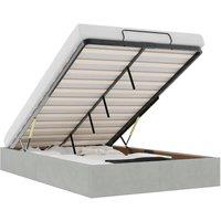 Berkfield Home Ottoman Bed Frame No Mattress Light Grey Double Velvet