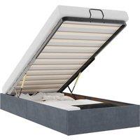 Berkfield Home Ottoman Bed Frame No Mattress Dark Grey Single Velvet
