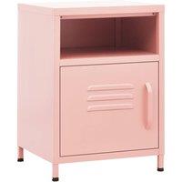 Berkfield Home Nightstand Pink 35x35x51 cm Steel | Size: 35 x 35 x 51 cm
