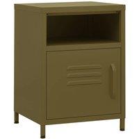 Berkfield Home Nightstand Olive Green 35x35x51 cm Steel | Size: 35 x 35 x 51 cm