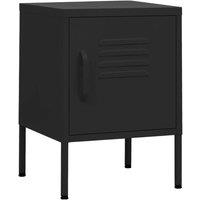 Berkfield Home Nightstand Black 35x35x51 cm Steel | Size: 35 x 35 x 51 cm