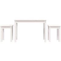 Berkfield Home Nesting Tables 3 pcs White Solid Wood Pine