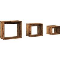 Berkfield Home Nesting Tables 3 pcs Old Wood Engineered Wood in Brown