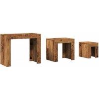 Berkfield Home Nesting Coffee Tables 3 pcs Old Wood Engineered Wood in Brown