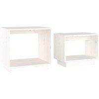 Berkfield Home Nesting Coffee Tables 2 pcs White Solid Wood Pine
