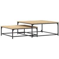 Berkfield Home Nesting Coffee Tables 2 pcs Sonoma Oak Engineered Wood in Brown